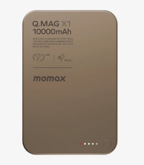 باوربانك اللاسلكي MOMAX Q.MAG X بسعة 10,000 مللي أمبير  - حجر رملي