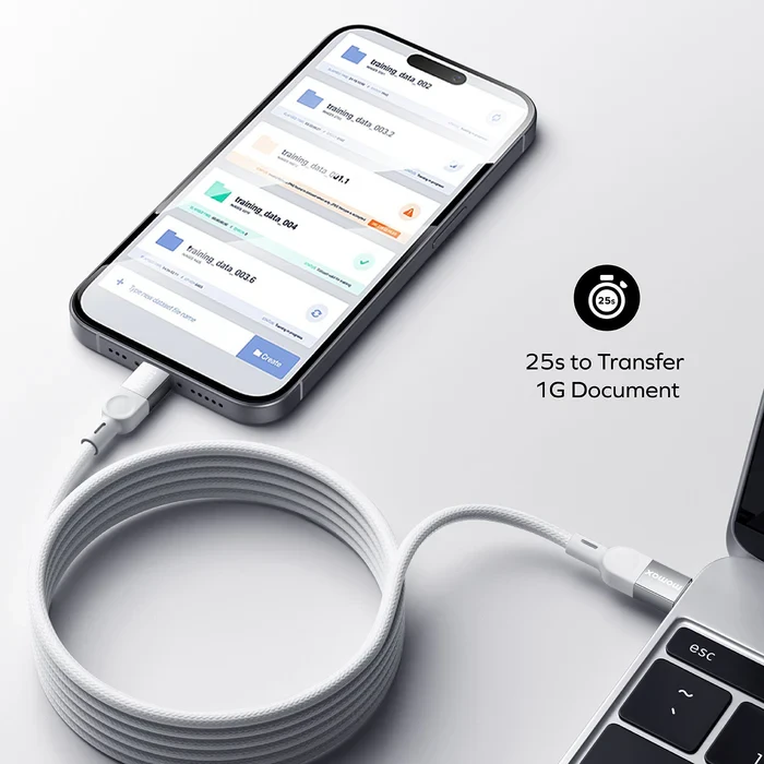 موماكس ماج لينك 100 واط USB-C إلى USB-C كابل مغناطيسي 1 متر أبيض